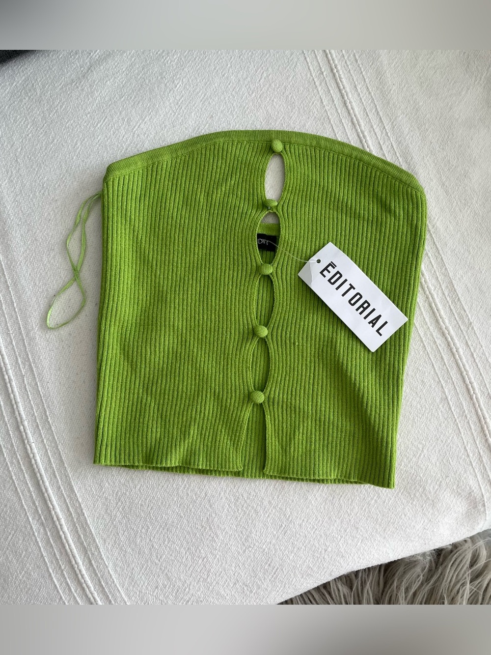 NEW❣️Editorial green festival tube top